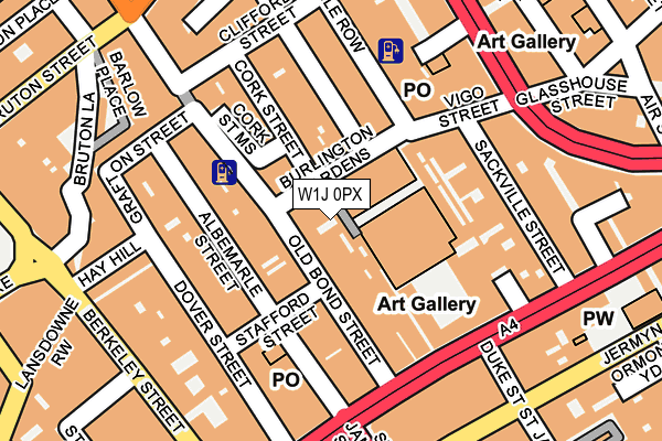 W1J 0PX map - OS OpenMap – Local (Ordnance Survey) W1J 0PX map - OS OpenMap – Local (Ordnance Survey)