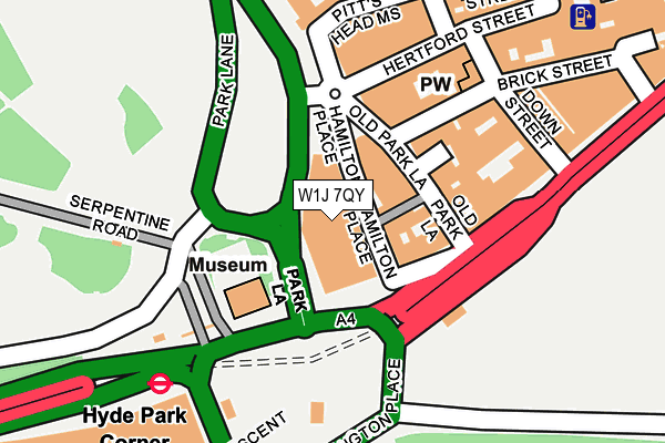 W1J 7QY map - OS OpenMap – Local (Ordnance Survey)