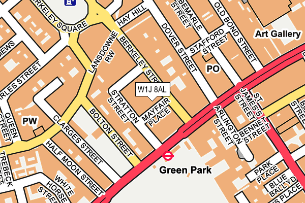 W1J 8AL map - OS OpenMap – Local (Ordnance Survey) W1J 8AL map - OS OpenMap – Local (Ordnance Survey)
