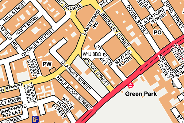 W1J 8BQ map - OS OpenMap – Local (Ordnance Survey)