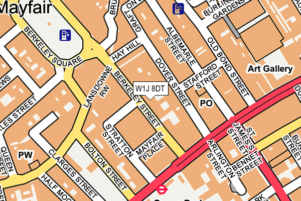 W1J 8DT map - OS OpenMap – Local (Ordnance Survey) W1J 8DT map - OS OpenMap – Local (Ordnance Survey)