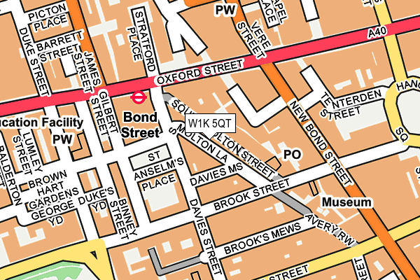 W1K 5QT map - OS OpenMap – Local (Ordnance Survey)