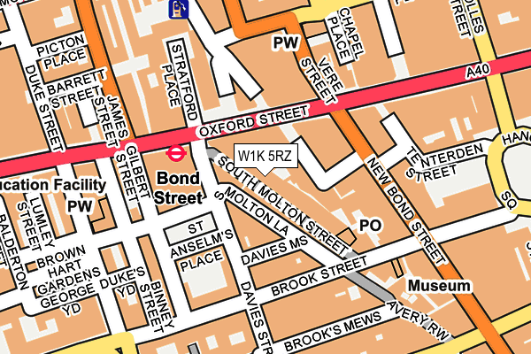 W1K 5RZ map - OS OpenMap – Local (Ordnance Survey) W1K 5RZ map - OS OpenMap – Local (Ordnance Survey)