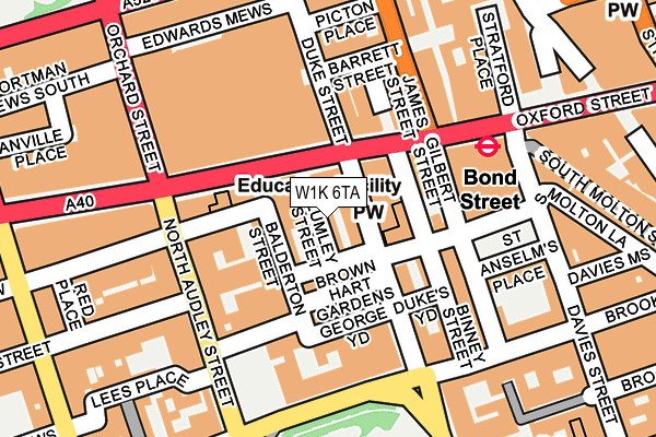 W1K 6TA map - OS OpenMap – Local (Ordnance Survey)