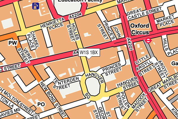 W1S 1BX map - OS OpenMap – Local (Ordnance Survey) W1S 1BX map - OS OpenMap – Local (Ordnance Survey)