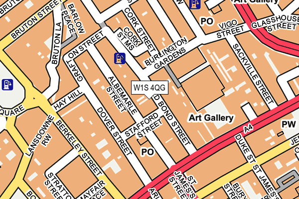 W1S 4QG map - OS OpenMap – Local (Ordnance Survey)