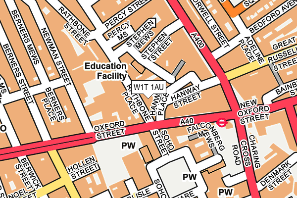 W1T 1AU map - OS OpenMap – Local (Ordnance Survey)