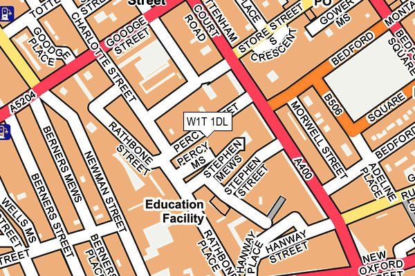 W1T 1DL map - OS OpenMap – Local (Ordnance Survey) W1T 1DL map - OS OpenMap – Local (Ordnance Survey)
