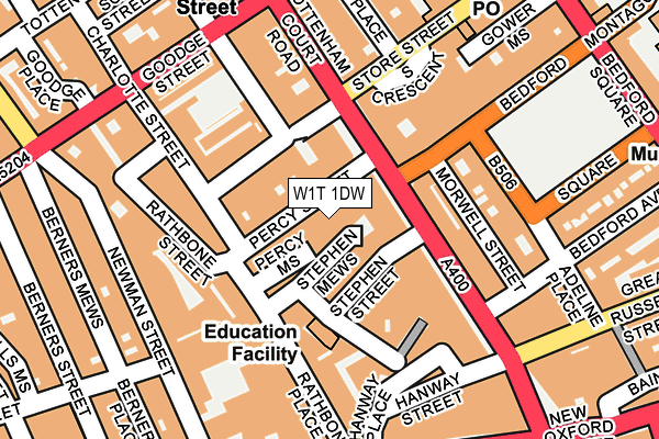 W1T 1DW map - OS OpenMap – Local (Ordnance Survey) W1T 1DW map - OS OpenMap – Local (Ordnance Survey)
