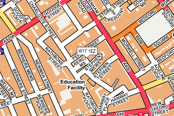 W1T 1EZ map - OS OpenMap – Local (Ordnance Survey) W1T 1EZ map - OS OpenMap – Local (Ordnance Survey)