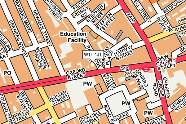 W1T 1JT map - OS OpenMap – Local (Ordnance Survey)
