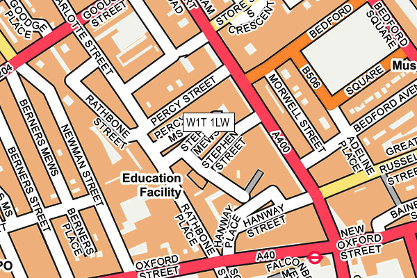 W1T 1LW map - OS OpenMap – Local (Ordnance Survey)