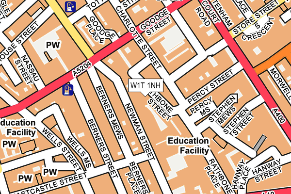 W1T 1NH map - OS OpenMap – Local (Ordnance Survey) W1T 1NH map - OS OpenMap – Local (Ordnance Survey)