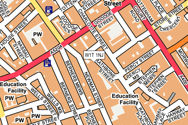 W1T 1NJ map - OS OpenMap – Local (Ordnance Survey) W1T 1NJ map - OS OpenMap – Local (Ordnance Survey)