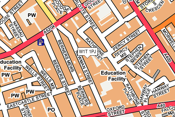 W1T 1PJ map - OS OpenMap – Local (Ordnance Survey) W1T 1PJ map - OS OpenMap – Local (Ordnance Survey)