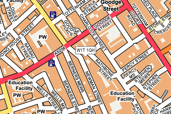 W1T 1QH map - OS OpenMap – Local (Ordnance Survey) W1T 1QH map - OS OpenMap – Local (Ordnance Survey)