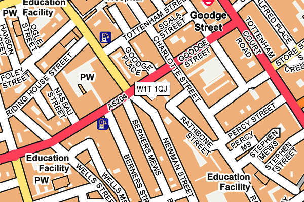 W1T 1QJ map - OS OpenMap – Local (Ordnance Survey) W1T 1QJ map - OS OpenMap – Local (Ordnance Survey)