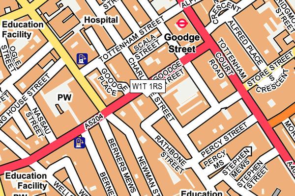 W1T 1RS map - OS OpenMap – Local (Ordnance Survey)