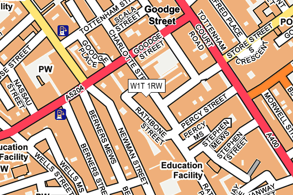 W1T 1RW map - OS OpenMap – Local (Ordnance Survey) W1T 1RW map - OS OpenMap – Local (Ordnance Survey)