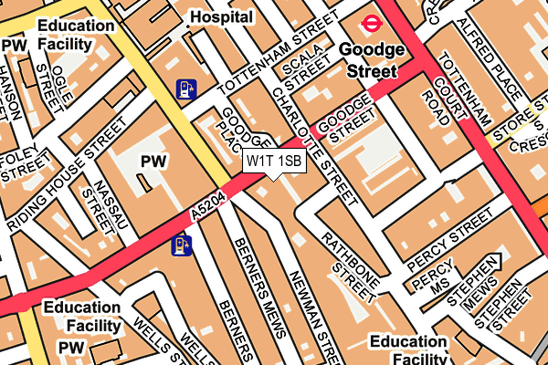 W1T 1SB map - OS OpenMap – Local (Ordnance Survey) W1T 1SB map - OS OpenMap – Local (Ordnance Survey)