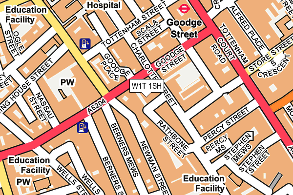 W1T 1SH map - OS OpenMap – Local (Ordnance Survey)