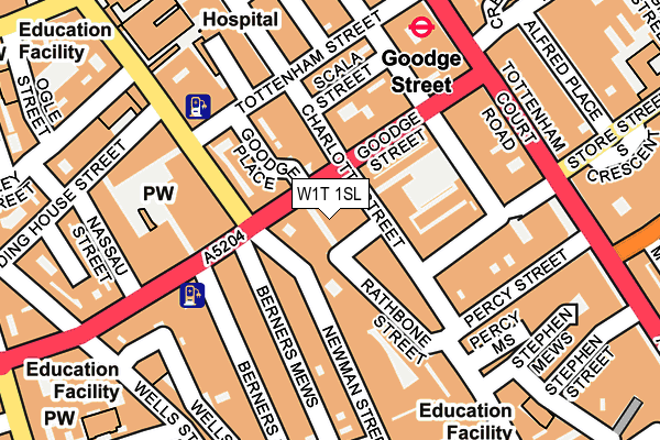 W1T 1SL map - OS OpenMap – Local (Ordnance Survey) W1T 1SL map - OS OpenMap – Local (Ordnance Survey)