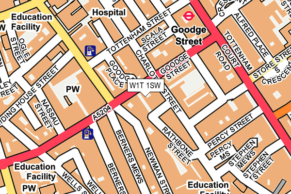 W1T 1SW map - OS OpenMap – Local (Ordnance Survey) W1T 1SW map - OS OpenMap – Local (Ordnance Survey)