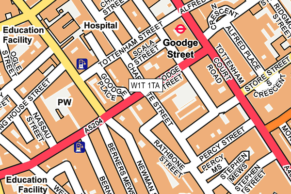 W1T 1TA map - OS OpenMap – Local (Ordnance Survey) W1T 1TA map - OS OpenMap – Local (Ordnance Survey)