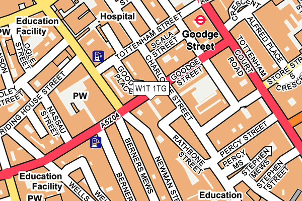 W1T 1TG map - OS OpenMap – Local (Ordnance Survey) W1T 1TG map - OS OpenMap – Local (Ordnance Survey)