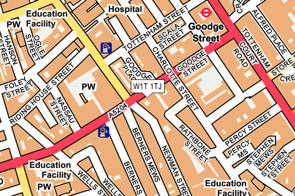 W1T 1TJ map - OS OpenMap – Local (Ordnance Survey) W1T 1TJ map - OS OpenMap – Local (Ordnance Survey)