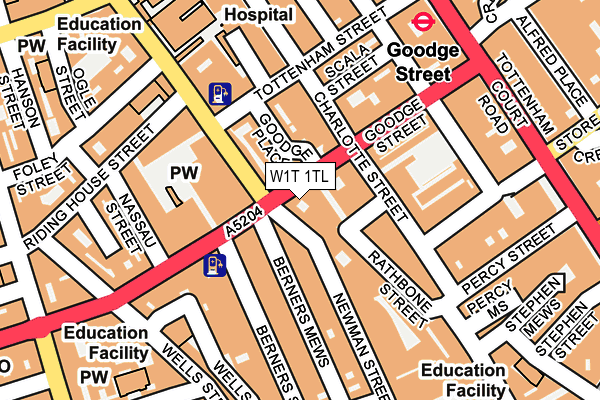 W1T 1TL map - OS OpenMap – Local (Ordnance Survey) W1T 1TL map - OS OpenMap – Local (Ordnance Survey)