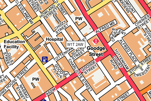 W1T 2AW map - OS OpenMap – Local (Ordnance Survey) W1T 2AW map - OS OpenMap – Local (Ordnance Survey)