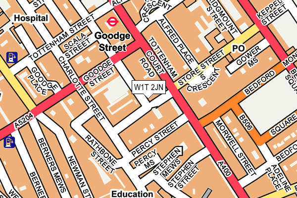 W1T 2JN map - OS OpenMap – Local (Ordnance Survey) W1T 2JN map - OS OpenMap – Local (Ordnance Survey)