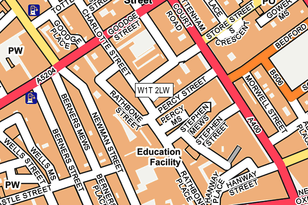 W1T 2LW map - OS OpenMap – Local (Ordnance Survey) W1T 2LW map - OS OpenMap – Local (Ordnance Survey)
