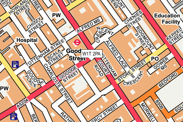 W1T 2PA map - OS OpenMap – Local (Ordnance Survey) W1T 2PA map - OS OpenMap – Local (Ordnance Survey)
