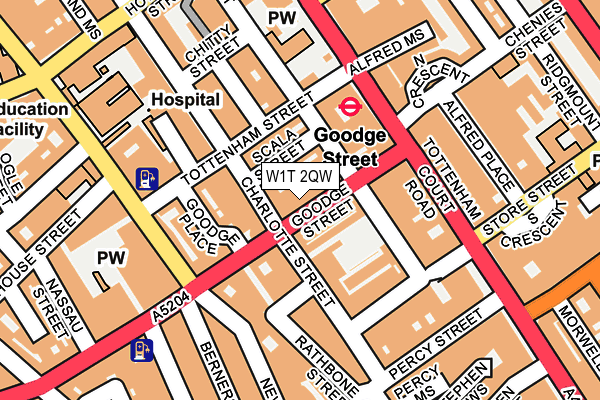 W1T 2QW map - OS OpenMap – Local (Ordnance Survey)