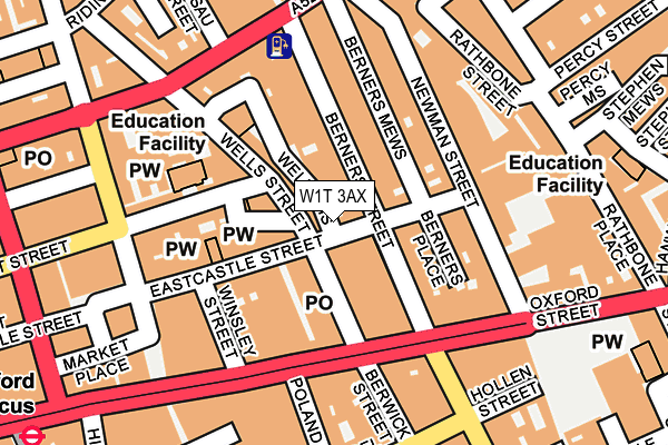 W1T 3AX map - OS OpenMap – Local (Ordnance Survey) W1T 3AX map - OS OpenMap – Local (Ordnance Survey)