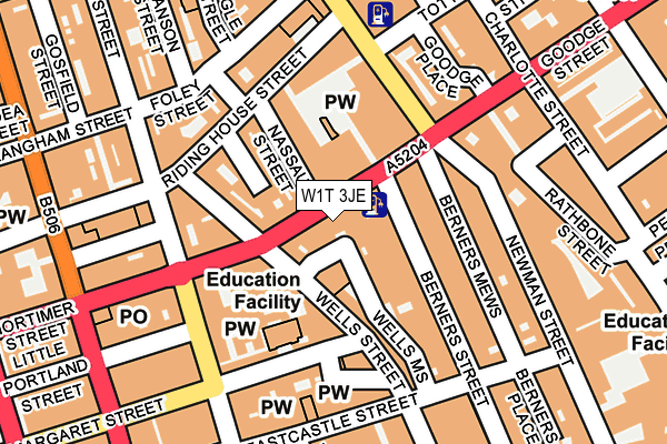 W1T 3JE map - OS OpenMap – Local (Ordnance Survey) W1T 3JE map - OS OpenMap – Local (Ordnance Survey)