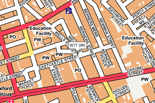 W1T 3PA map - OS OpenMap – Local (Ordnance Survey) W1T 3PA map - OS OpenMap – Local (Ordnance Survey)