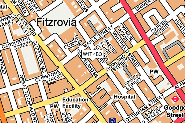 W1T 4BQ map - OS OpenMap – Local (Ordnance Survey)