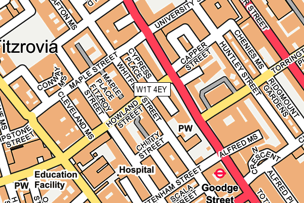 W1T 4EY map - OS OpenMap – Local (Ordnance Survey) W1T 4EY map - OS OpenMap – Local (Ordnance Survey)