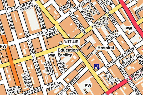 W1T 4JR map - OS OpenMap – Local (Ordnance Survey) W1T 4JR map - OS OpenMap – Local (Ordnance Survey)