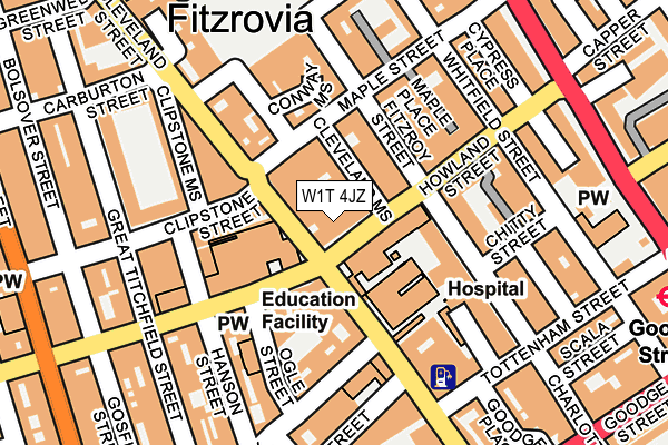W1T 4JZ map - OS OpenMap – Local (Ordnance Survey) W1T 4JZ map - OS OpenMap – Local (Ordnance Survey)