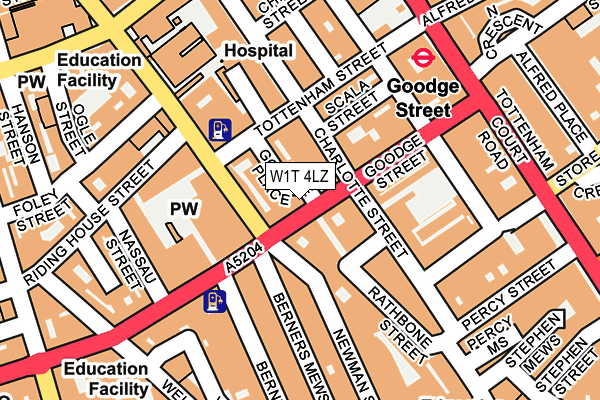 W1T 4LZ map - OS OpenMap – Local (Ordnance Survey) W1T 4LZ map - OS OpenMap – Local (Ordnance Survey)
