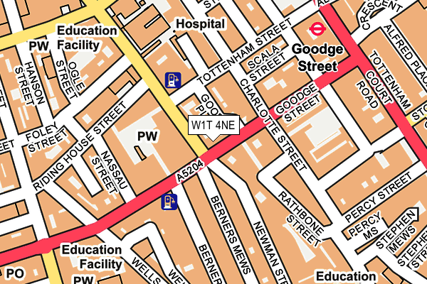 W1T 4NE map - OS OpenMap – Local (Ordnance Survey) W1T 4NE map - OS OpenMap – Local (Ordnance Survey)