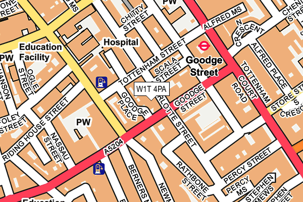 W1T 4PA map - OS OpenMap – Local (Ordnance Survey) W1T 4PA map - OS OpenMap – Local (Ordnance Survey)