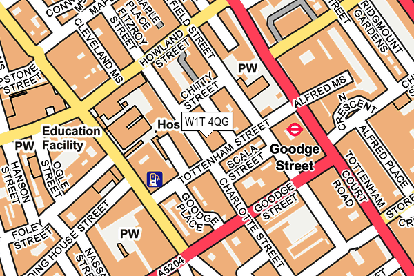 W1T 4QG map - OS OpenMap – Local (Ordnance Survey) W1T 4QG map - OS OpenMap – Local (Ordnance Survey)