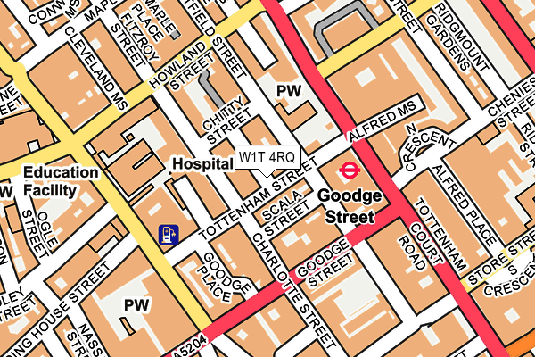 W1T 4RQ map - OS OpenMap – Local (Ordnance Survey) W1T 4RQ map - OS OpenMap – Local (Ordnance Survey)