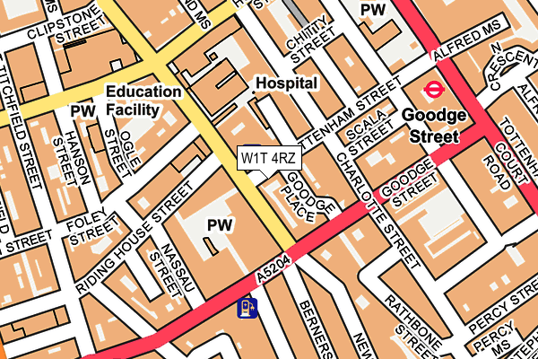 W1T 4RZ map - OS OpenMap – Local (Ordnance Survey) W1T 4RZ map - OS OpenMap – Local (Ordnance Survey)