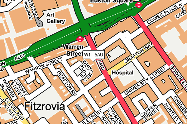 W1T 5AU map - OS OpenMap – Local (Ordnance Survey) W1T 5AU map - OS OpenMap – Local (Ordnance Survey)